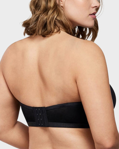 No-Slip Strapless Sheer Mesh Balconette Bra