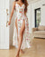 Camisón sexy de malla con escote en V y abertura lateral 