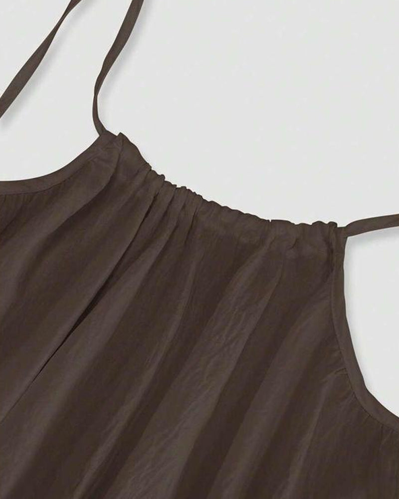 Women's Solid Color Backless Cami Dress