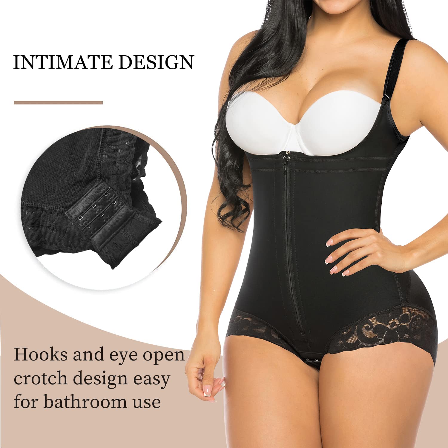 Tummy Control Colombian Open Bust Body Shaper Slimmer Bodysuit