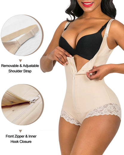 Tummy Control Colombian Open Bust Body Shaper Slimmer Bodysuit