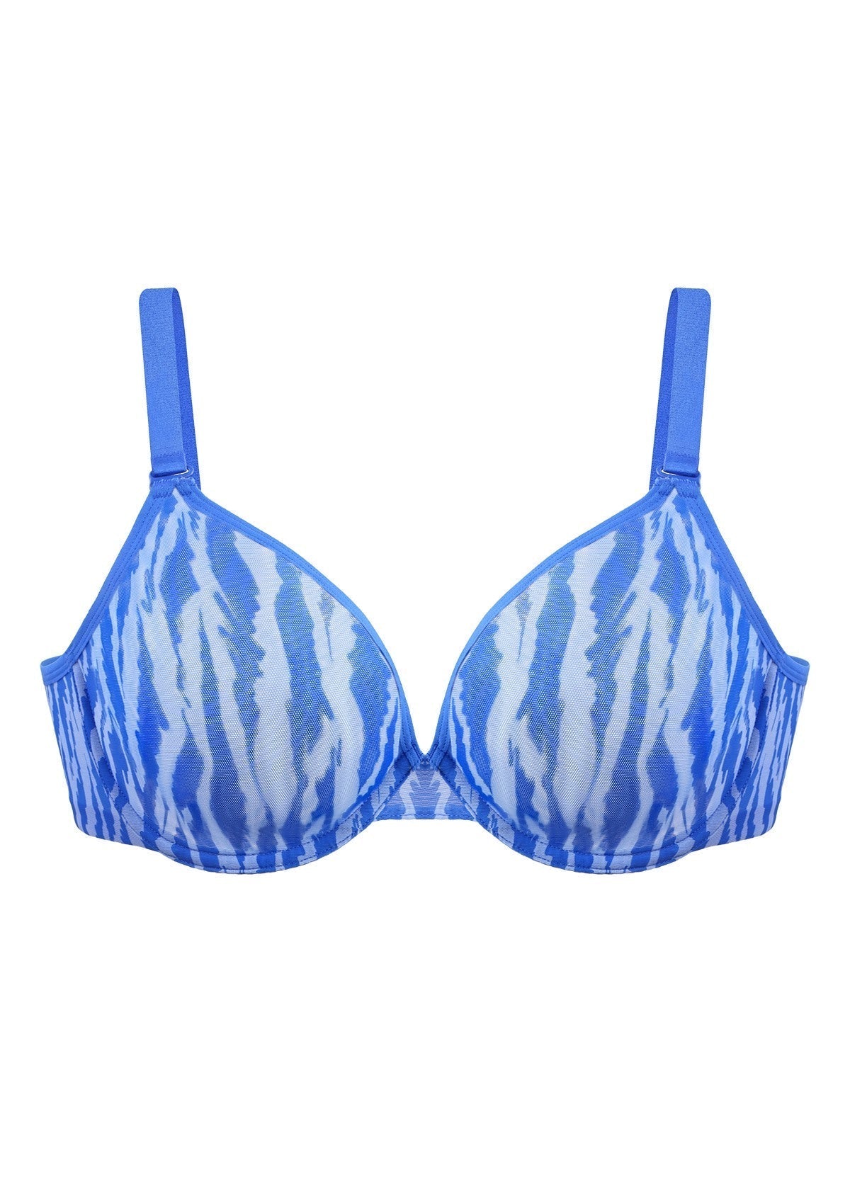 Zebra Wild Unlined Blue Underwire Mesh Bra Set