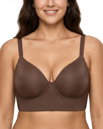 Plus Size Leopard Print Seamless Full Coverage Support Bra