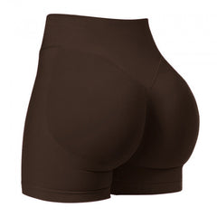 Seamless sports yoga shorts high waist hip lift