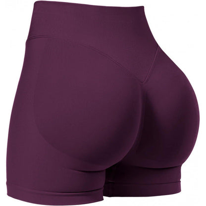 Seamless sports yoga shorts high waist hip lift