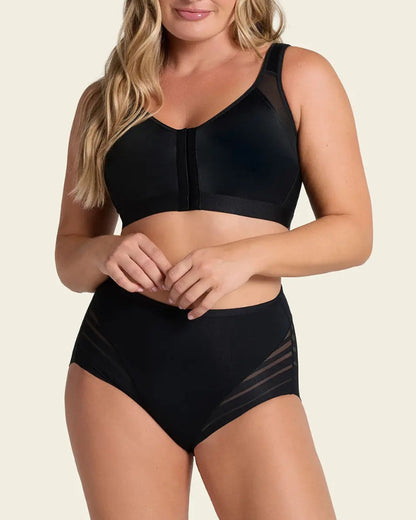 🔥Plus Size Up to 6XL 🔥 High Waisted Invisible Tummy Control Panties - Sheer Stripe Shapewear