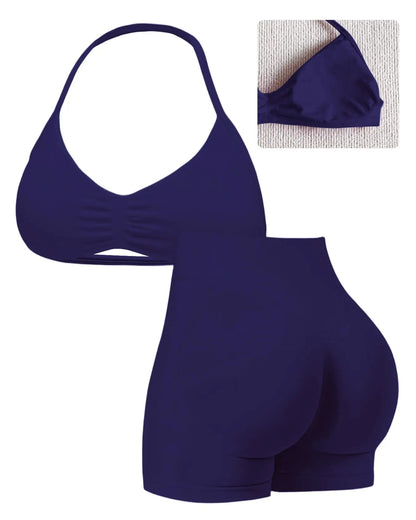 Women's Sporty Yoga Set - High Waist Gym Running Fitness Outfit