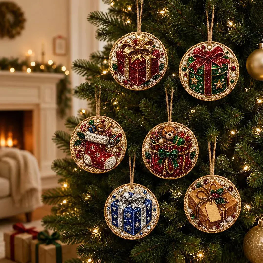 6 Pack Christmas Diamond Painting Ornament Kit – DIY Handmade Decorations