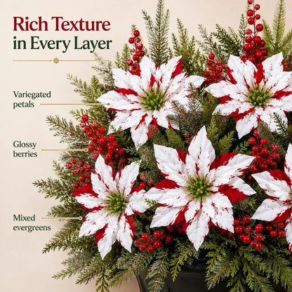 🎉❀Last Day 50% OFF🔥Christmas Poinsettia Planter Inserts(SET INCLUDES 6 PICKS)