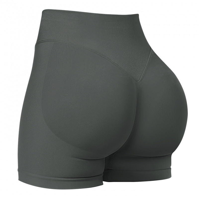 Seamless sports yoga shorts high waist hip lift