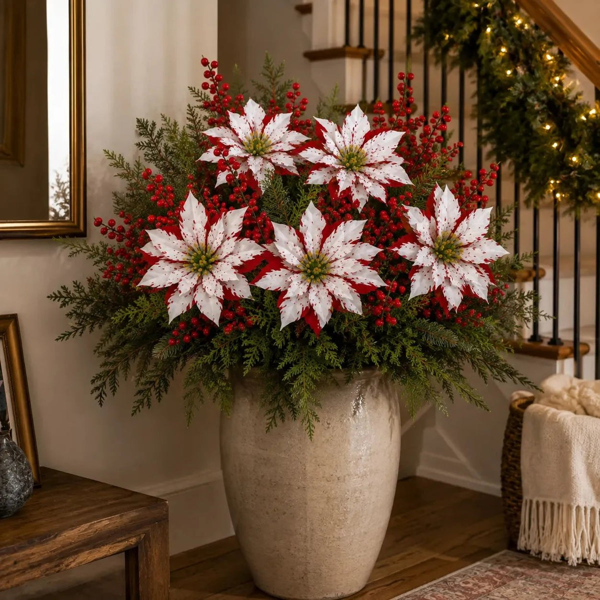 🎉❀Last Day 50% OFF🔥Christmas Poinsettia Planter Inserts(SET INCLUDES 6 PICKS)