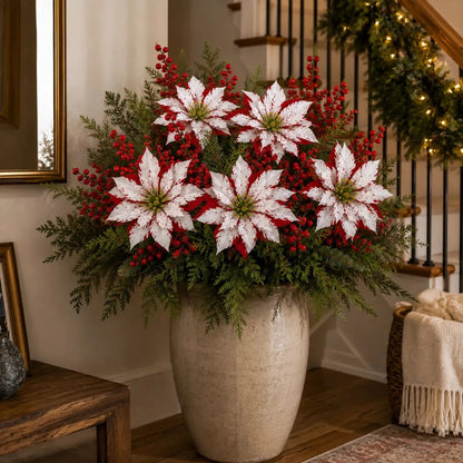 🎉❀Last Day 50% OFF🔥Christmas Poinsettia Planter Inserts(SET INCLUDES 6 PICKS)