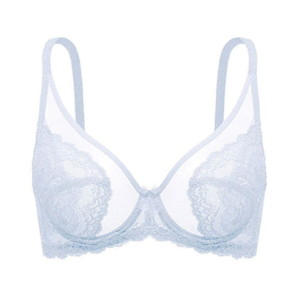 Sheer Floral Lace Support Bra Set