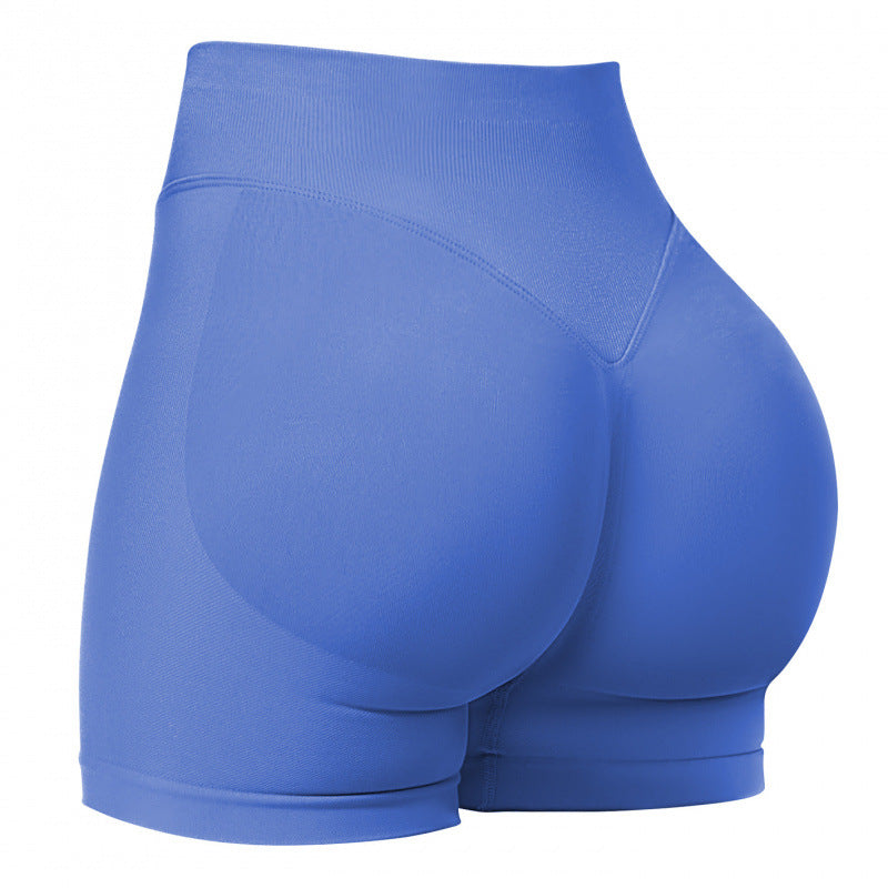 Seamless sports yoga shorts high waist hip lift
