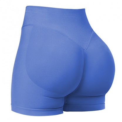 Seamless sports yoga shorts high waist hip lift