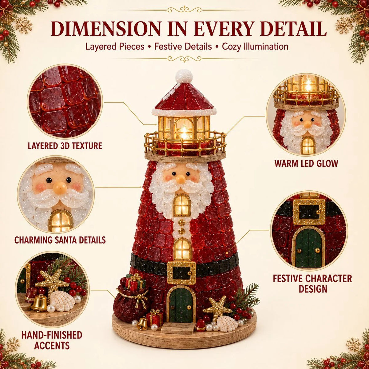 🎄Beginner-Friendly DIY Lighted Christmas Character Sea Glass-Style Lighthouse Kit Collection
