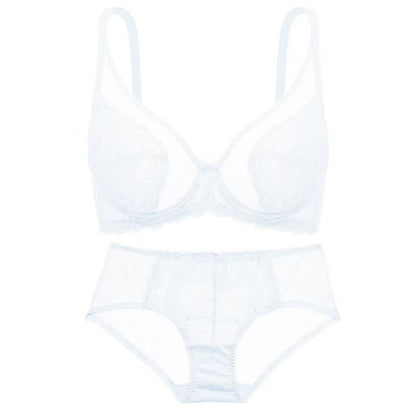 Sheer Floral Lace Support Bra Set