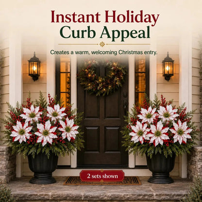 🎉❀Last Day 50% OFF🔥Christmas Poinsettia Planter Inserts(SET INCLUDES 6 PICKS)
