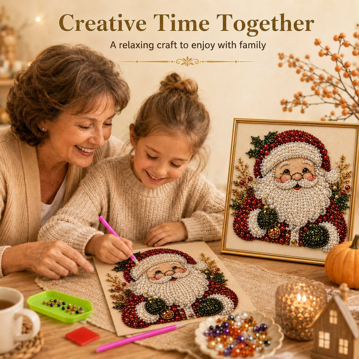 DIY Christmas Pearl Diamond Painting Art Kit