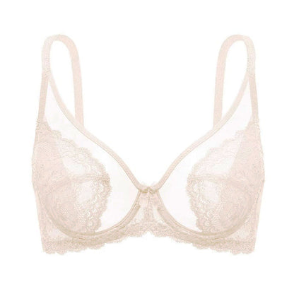 Sheer Floral Lace Support Bra Set