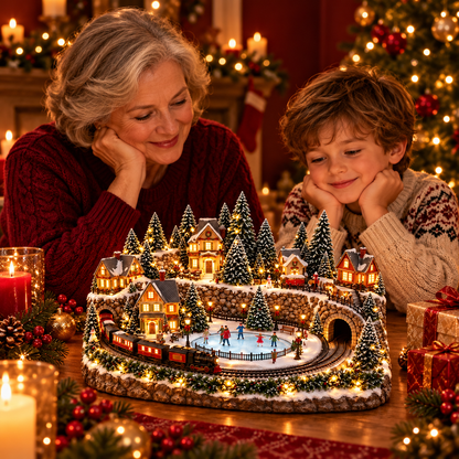 🔥 LAST DAY 50% OFF 🔥 Animated Holiday Train & Ice Rink Scene
