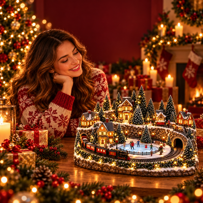🔥 LAST DAY 50% OFF 🔥 Animated Holiday Train & Ice Rink Scene