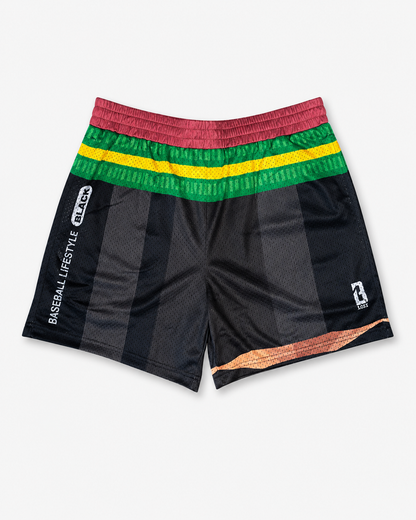 Curve Fit Printed Mesh Shorts for Women