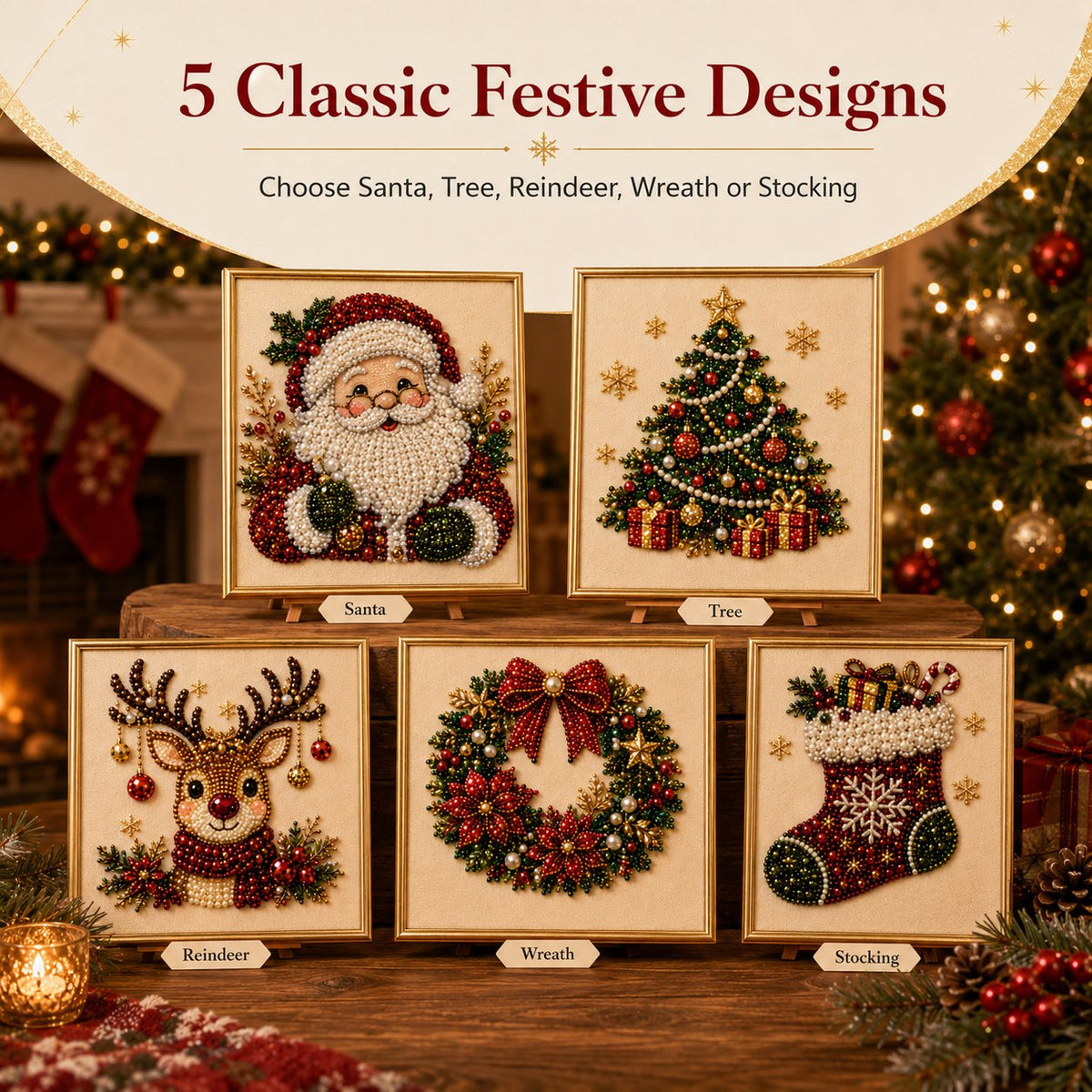 DIY Christmas Pearl Diamond Painting Art Kit