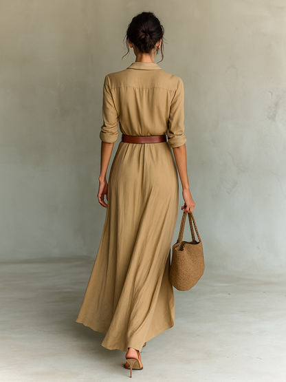 Women's Elegant Solid Color Irregular Ruched Belted Dress — Sexy Draped Evening Party Dress