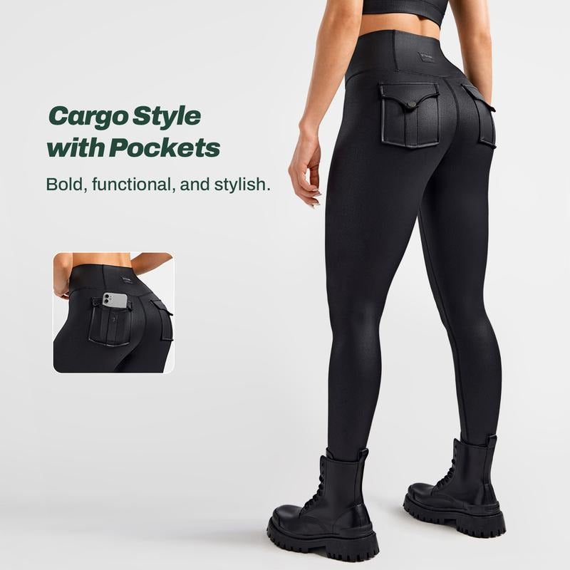 Women’s Faux Leather Cargo Leggings
