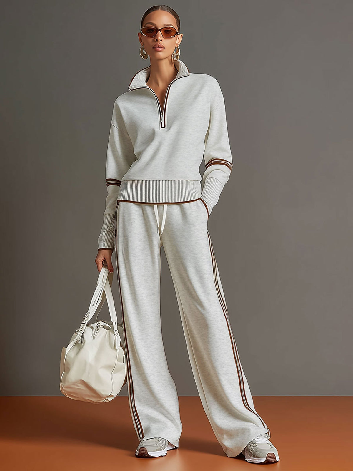 Soft-Touch Wide-Leg Two-Piece Set