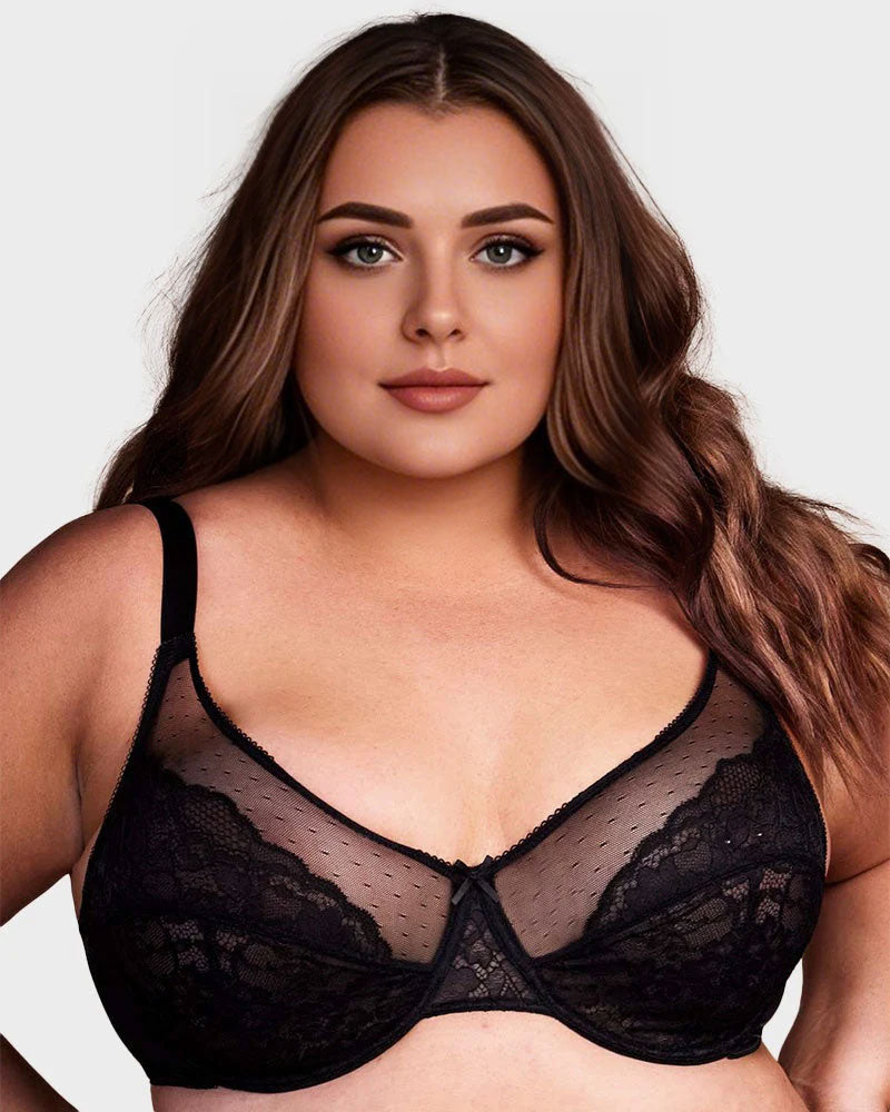 Full Coverage Lace Minimizer Bra - Petal