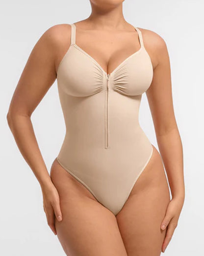 Seamless Covered Bust Jumpsuit Thong Bodysuit