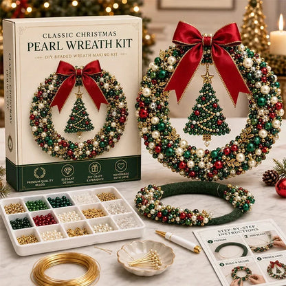 DIY Christmas Pearl Beaded Wreath Kit – image 7