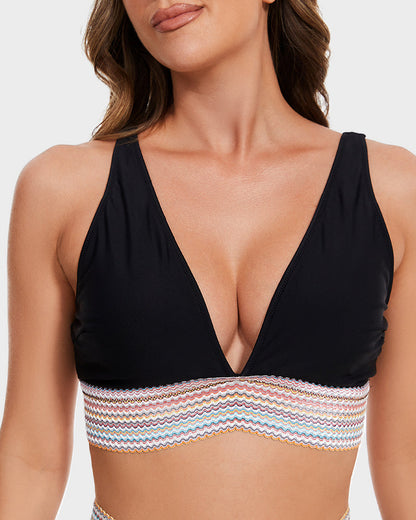 Conjuntos de bikini de talle alto con control de abdomen y bloques de color