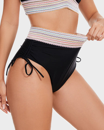 Conjuntos de bikini de talle alto con control de abdomen y bloques de color